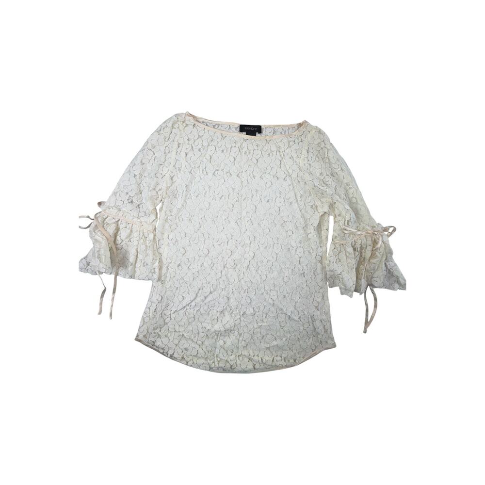 Karen Kane Lace Ruffle Top M